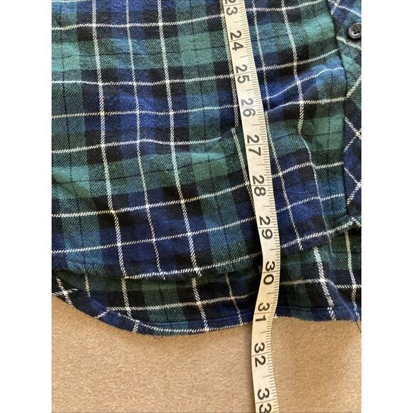 Gap Women's Relaxed Fit Flannel Shirt Sz XXL New Nixie Plaid Blue Green $70 - Picture 7 of 7